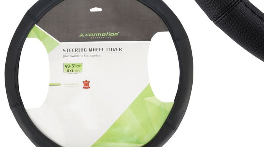 Husa Volan "4xl" 49-51 Cm, Piele Naturala, Neagra Carmotion 58225