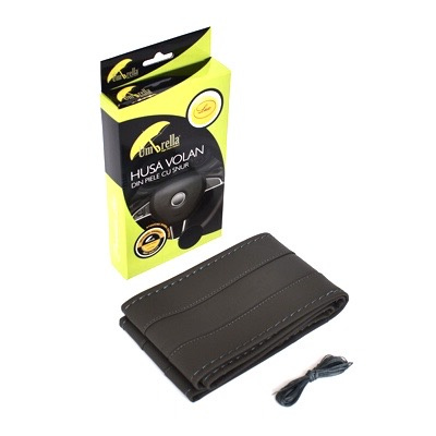 Husa Volan Umbrella Cu Snur Piele Ecologica Gri 10205