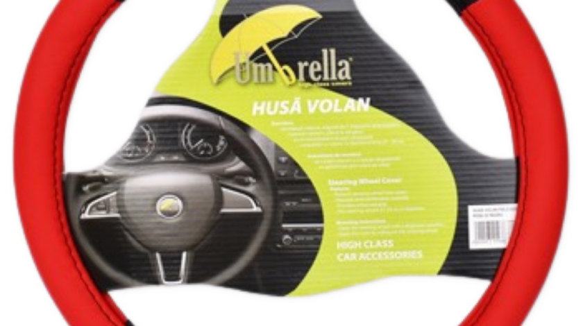 Husa Volan Umbrella Piele Ecologica 37-39 CM Rosu Si Negru 10193