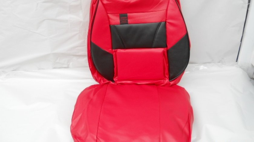Huse auto imitatie piele rosu ,negru,gri,albastru,galben set complet