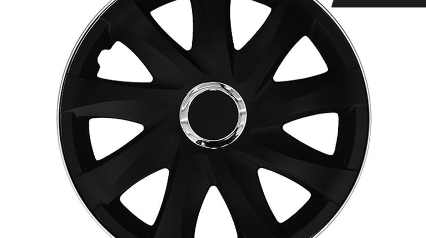 Huse Roți Drift Black Matt + Inel 14 &quot;, 4 Buc Carmotion KC63140