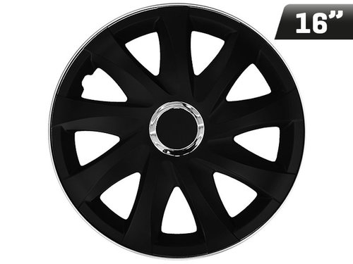 Huse Roți Drift Black Matt + Inel 16 &quot;, 4 Buc Carmotion KC63142