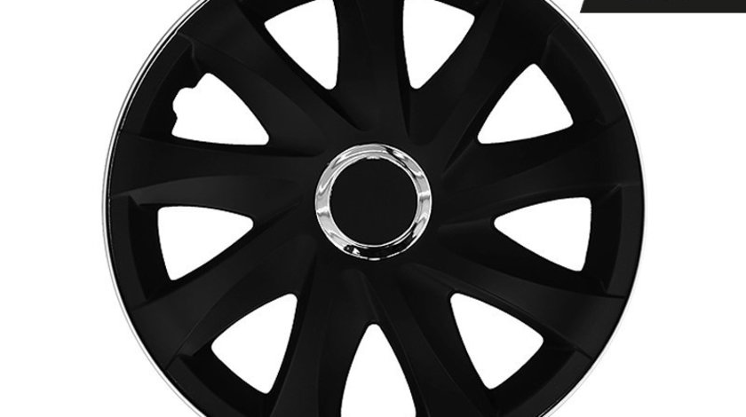 Huse Roți Drift Black Matt + Inel 16 &quot;, 4 Buc Carmotion KC63142