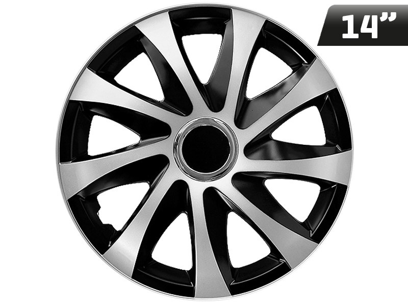 Huse Roți Drift Extra Argintiu - Negru 14&quot;, 4 Buc Carmotion KC63176