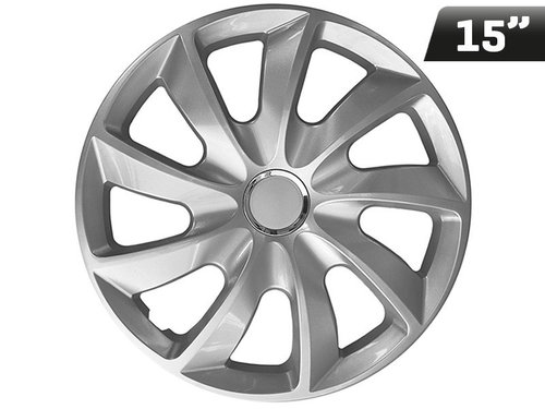 Huse Roți Stig Argintiu Lacuit + Inel 15&quot;, 4 Buc Carmotion KC63168