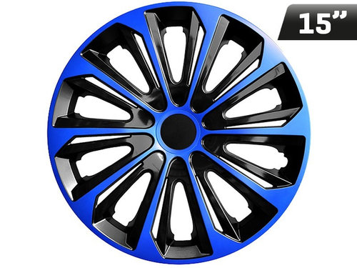 Huse Roți Strong Duocolor Albastru - Negru 15&quot;, 4 Buc Carmotion KC63120