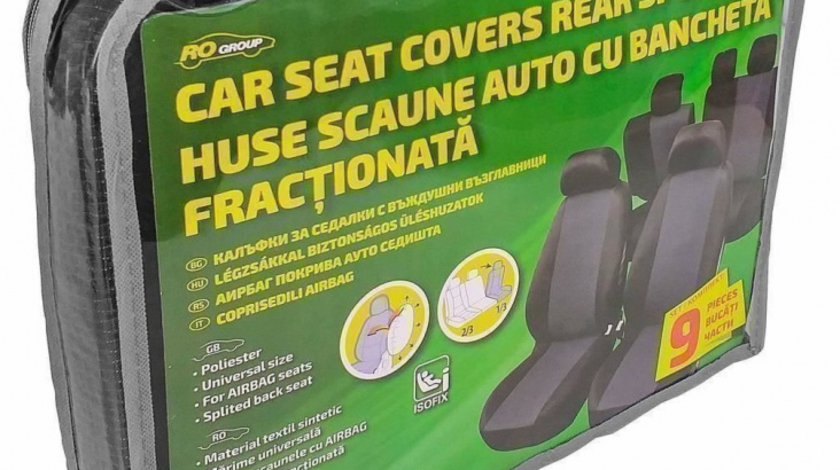 Huse Scaune Auto Ro Group Cu Airbag Pentru Bancheta Rabatabila Fractionata, 9 Bucati IN1860