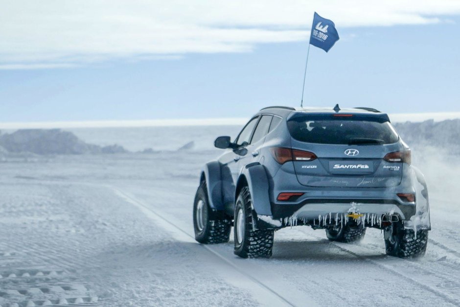 Hyundai Santa Fe in expeditia din Antarctica