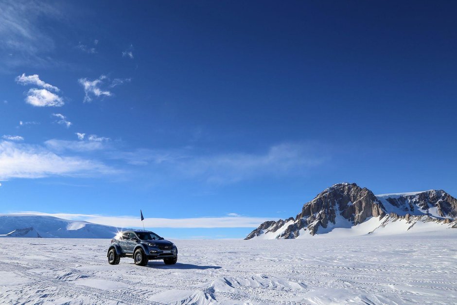 Hyundai Santa Fe in expeditia din Antarctica