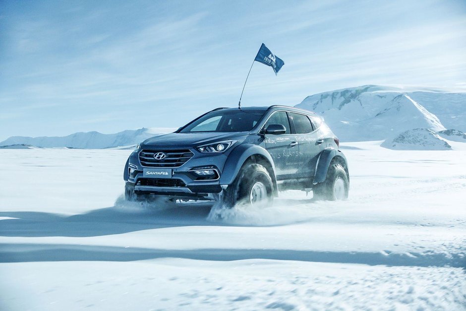 Hyundai Santa Fe in expeditia din Antarctica