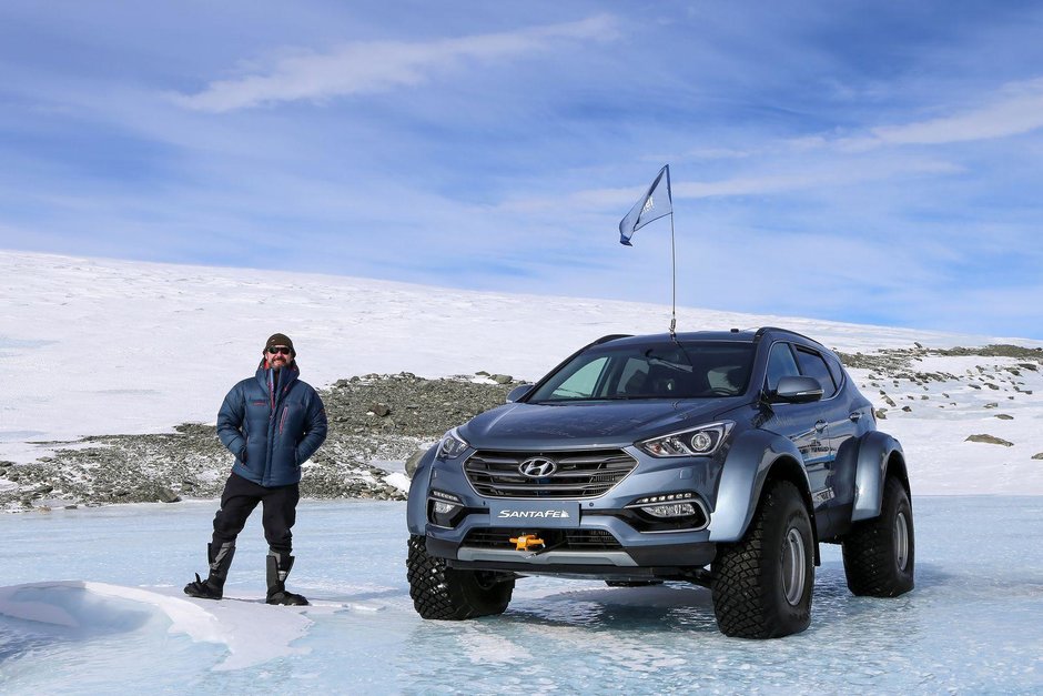 Hyundai Santa Fe in expeditia din Antarctica