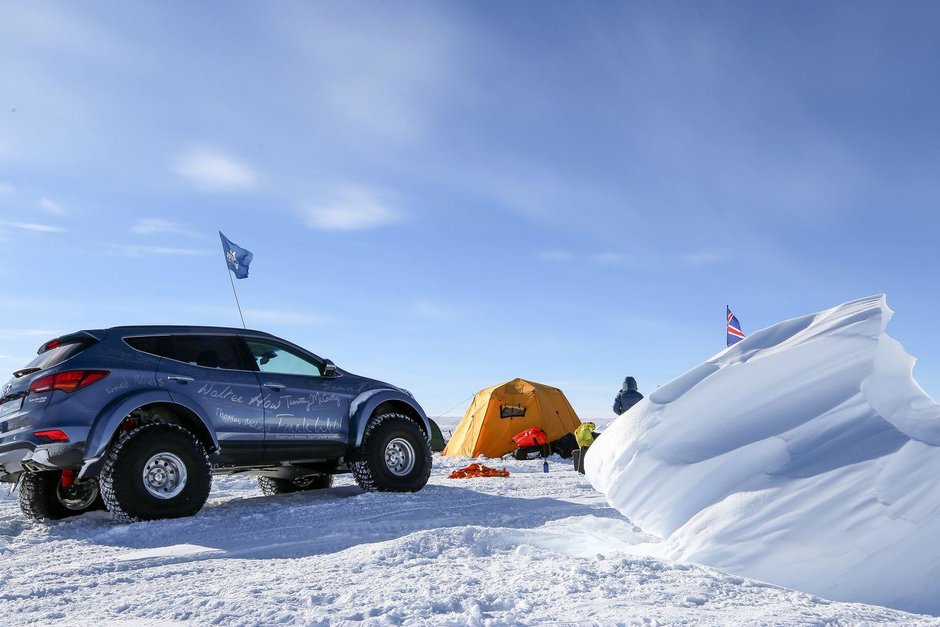 Hyundai Santa Fe in expeditia din Antarctica