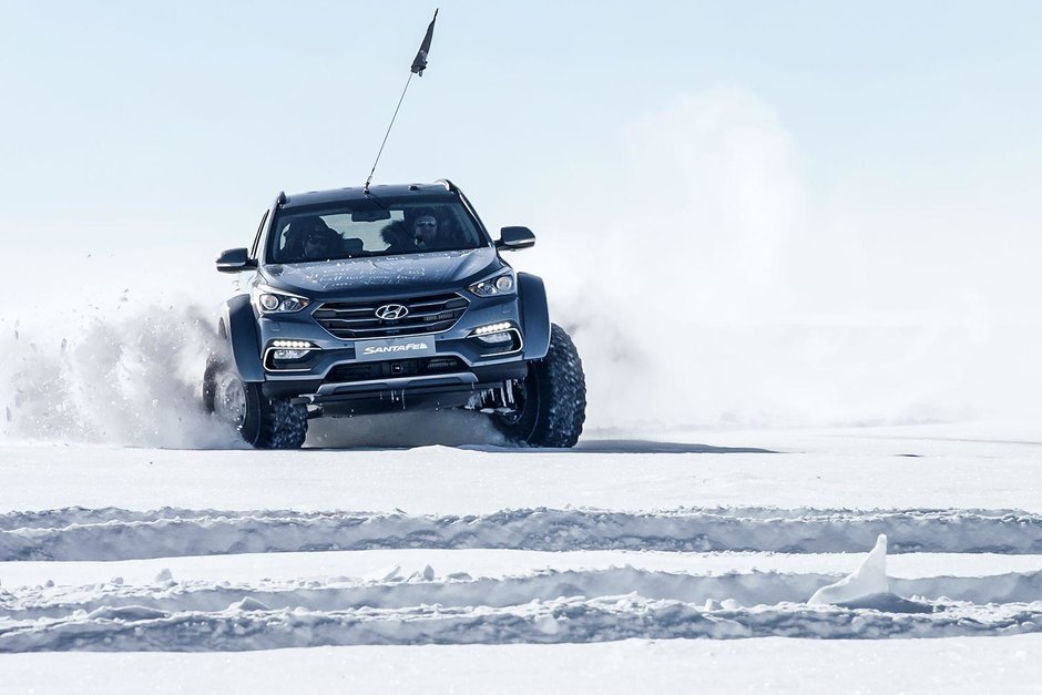 Hyundai Santa Fe in expeditia din Antarctica