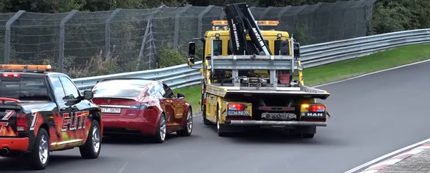 I-a lasat in drum. Model S-ul care a stabilit recordul pe Nurburgring s-a defectat tocmai pe circuit