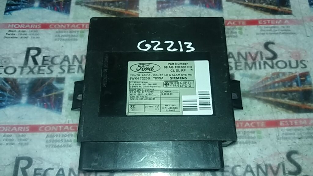 Imobilizator FORD MONDEO 98 AG 15K600 EB / 98AG15K600EB / 5WK4 7220B T83SA / 5WK47220BT83SA98 AG 15K600 EB / 98AG15K600EB / 5WK4 7220B T83SA / 5WK47220BT83SA