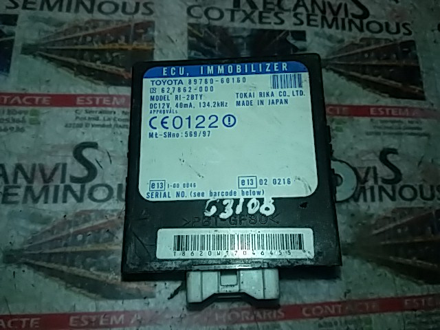 Imobilizator TOYOTA LAND CRUISER 89780-60160 / 89780 60160 / 8978060160 / 627862-000 / 627862 000 / 62786200089780-60160 / 89780 60160 / 8978060160 / 627862-000 / 627862 000 / 627862000
