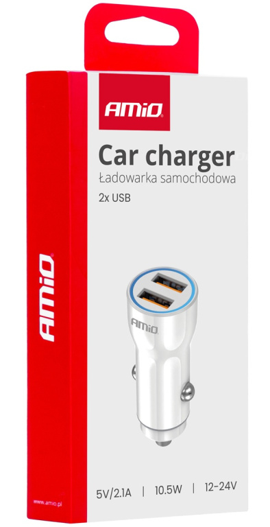 Incarcator Auto 2 x USB-A 20W Amio 03879
