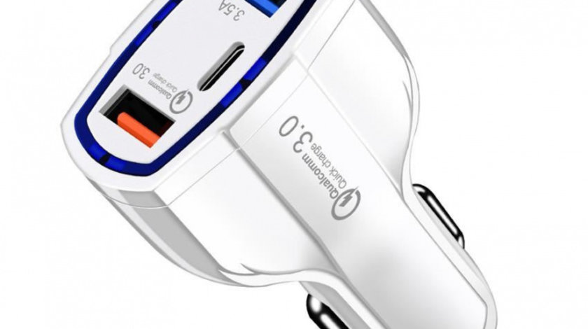 Incarcator Auto 2xUSB Incarcare Rapida 3.0 Cu USB Type C Siegbert 999EL2120