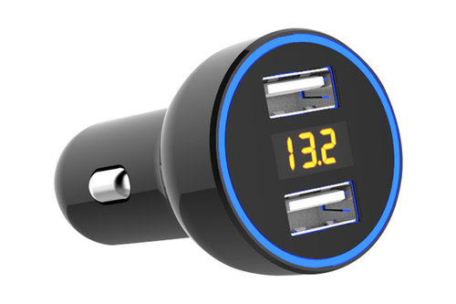 INCARCATOR AUTO 2XUSB QC3.0 CU AFISAJ TENSIUNE/PUTERE LED ⭐⭐⭐⭐⭐