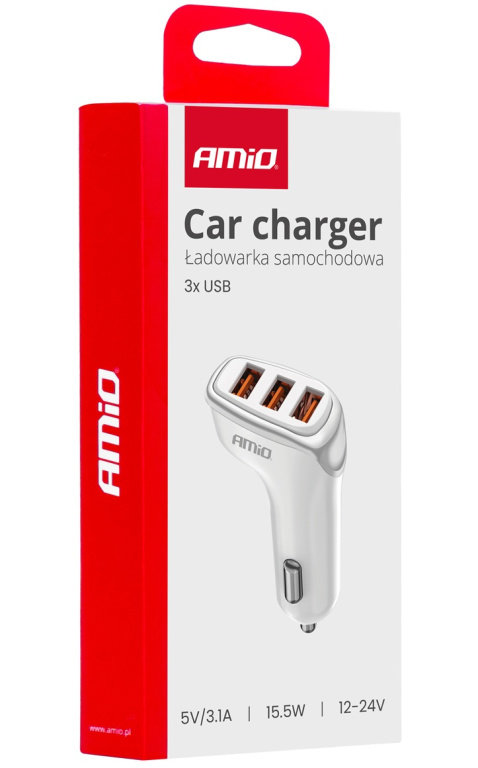 Incarcator Auto 3x USB-A 3.1A Amio 03885