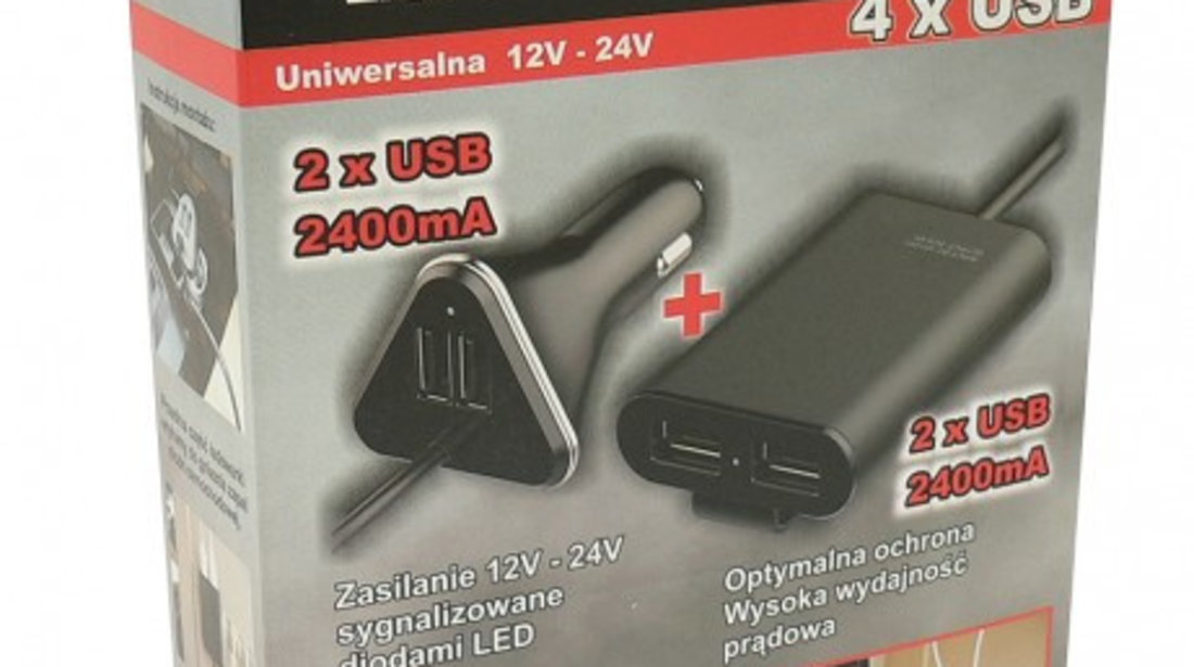 Incarcator Auto 4 USB Carcommerce 42685