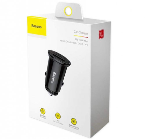 Incarcator Auto Baseus Circular PPS Universal Smart Car Charger USB Quick Charge 4.0 QC 4.0 And Type...