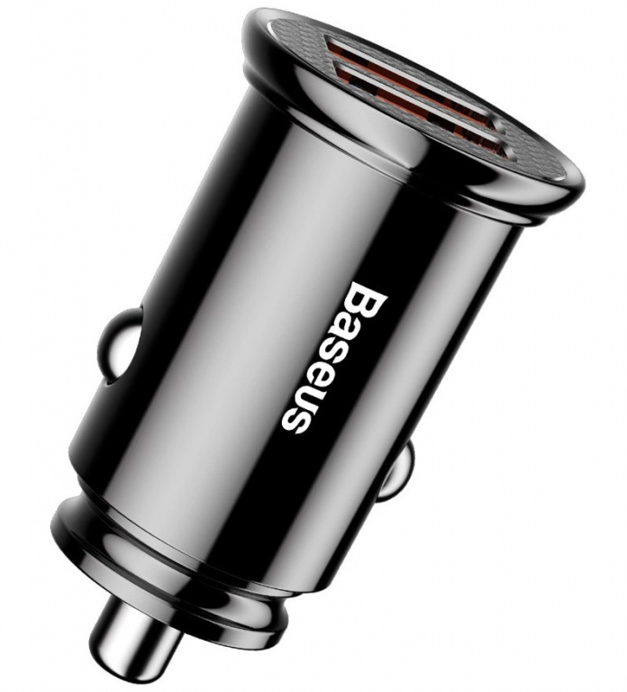 Incarcator Auto Baseus Circular Smart Car Charger 2 x USB QC3.0 Quick Charge 3.0 SCP AFC 30W Negru CCALL-YD01