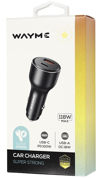 Incarcator Auto Bricheta Wayme 12V / 24V USB 18W + USB-C PD 100W 63101