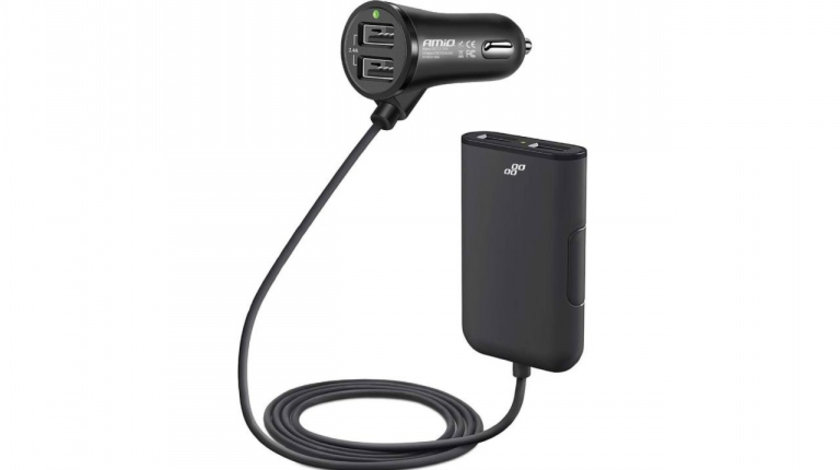 Incarcator auto fata-spate cu cablu 4xUSB AVX-AM01986