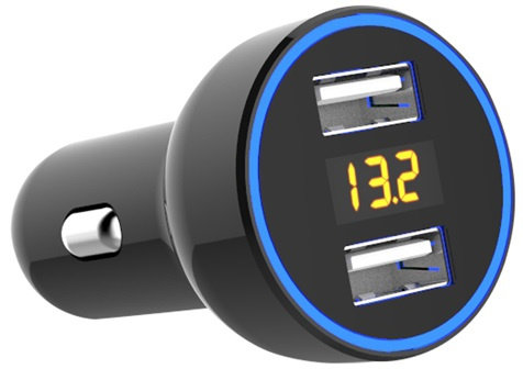 Incarcator Auto Mega Drive 2Xusb Qc3.0 Cu Afisaj Tensiune/Putere Led 02791