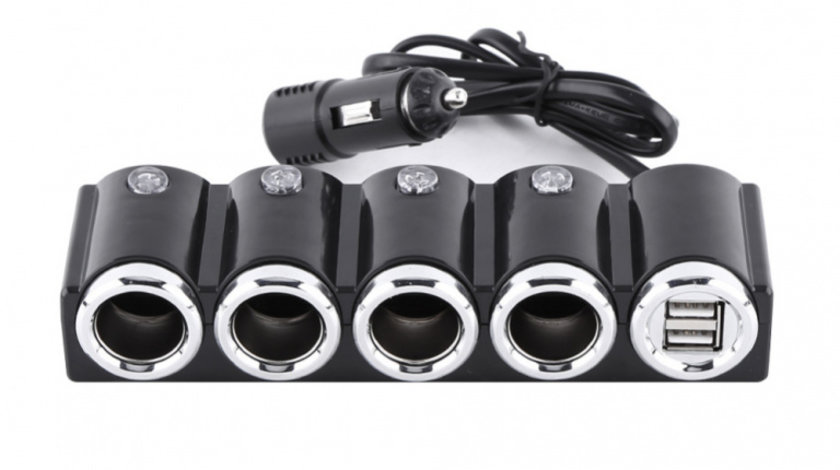 INCARCATOR AUTO PNI LIGHTER 04 CU 4 IESIRI BRICHETA 12V/24V SI 2 IESIRI USB (1A), INDICATOR LED