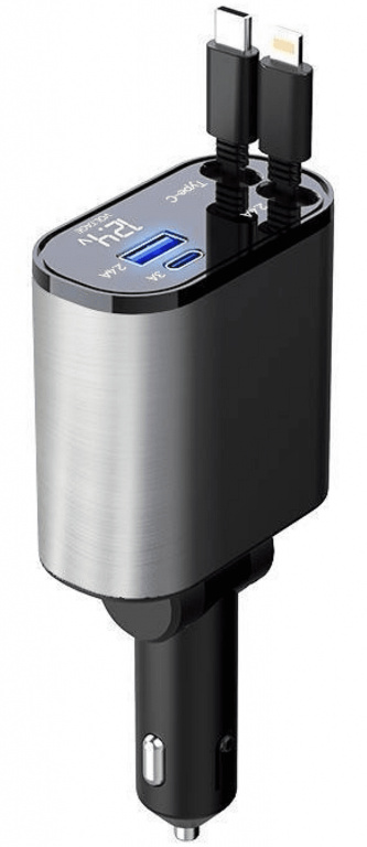 Incarcator Auto Premium 4 In 1 Tip-C / Lighting Carmax 120W 53925