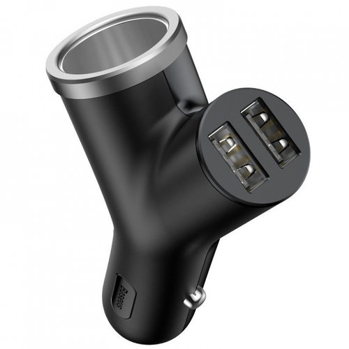 Incarcator auto Tip Y 2xUSB 3.4A 40W NEGRU Baseus