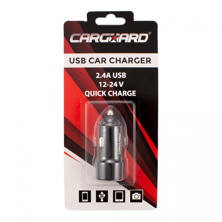 Incarcator Auto USB 2400mA Carcasă Metalică Carguard UCC002