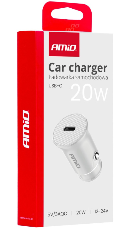 Incarcator Auto USB-C 20W Amio 03876