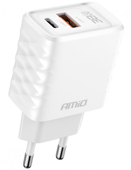 Incarcator Perete GaN 38W USB-A + USB-C AC Amio 04287