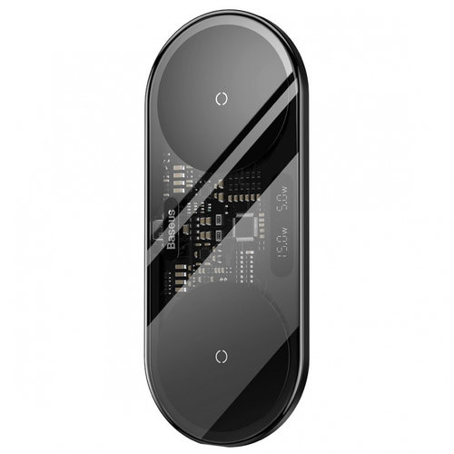 Incarcator Wireless Telefon Baseus Digital Led Display Fără Fir Dublu Cu Afișaj Digital 20W Negru...
