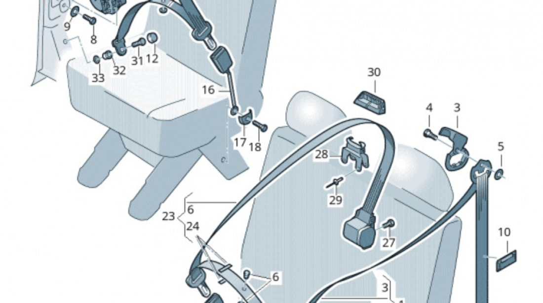 Inchizator Centura Siguranta Fata Scaun Dublu Oe Volkswagen Transporter T5 2003-2015 7E0857739BQVZ
