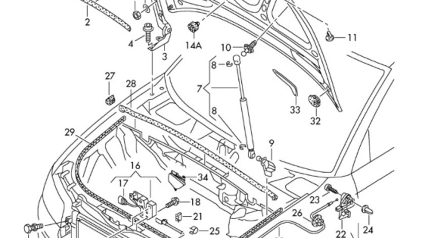 Incuieroare capota A4 B6 1.9 TDI 2002 AWX OEM 8E0823480B