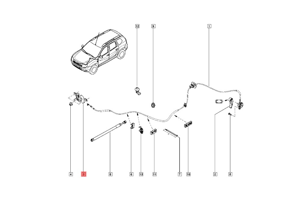 Incuietoare Broasca capota motor Dacia Duster NOUA 656010017R OE