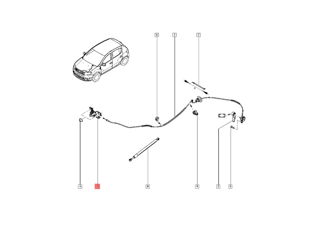 Incuietoare Broasca capota motor Dacia Logan 2 NOUA 656017676R OE