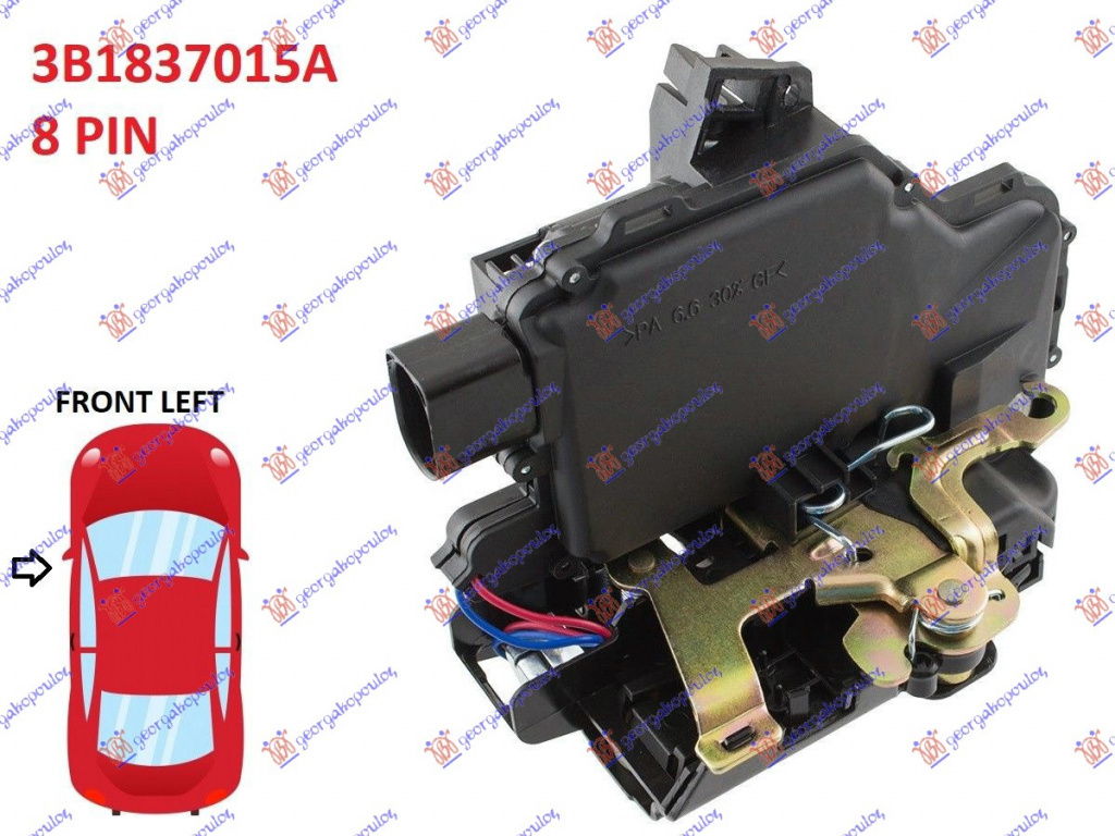 Incuietoare Usa Fata Centralizata 8pin - Skoda Octavia 4 1997 , 3b1837015a