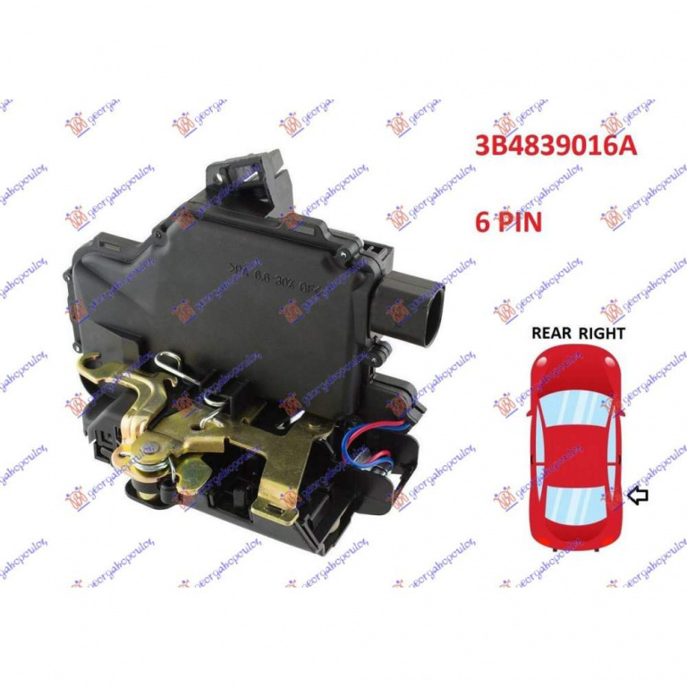 Incuietoare Usa Spate Centralizata - Vw Bora 1998 , 3b4839016a