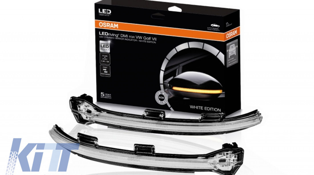 Indicator Dinamic Full LED pentru Oglinda Osram VW Golf 7 & 7.5 (08/2012-) VW Touran II (05/2015-) Lamando (2014 -2019) LEDriving Alb KTX2-LEDDMI5G0WT