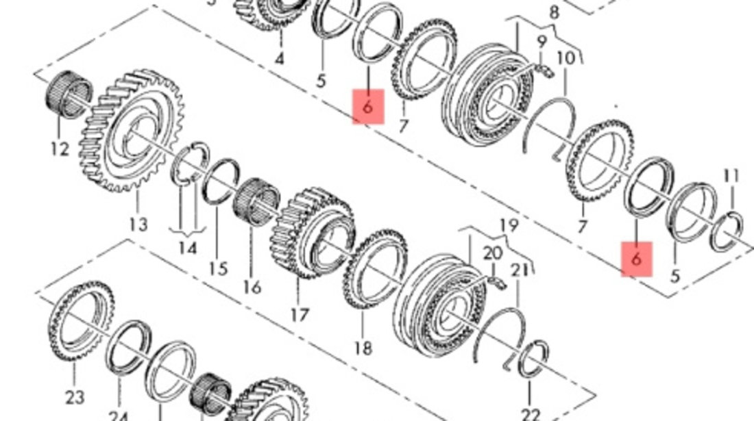 Inel sincron exterior treapta 2 ​Volkswagen Golf 6 (AJ5) Variant 2010 2.0 TDI OEM 02F311279