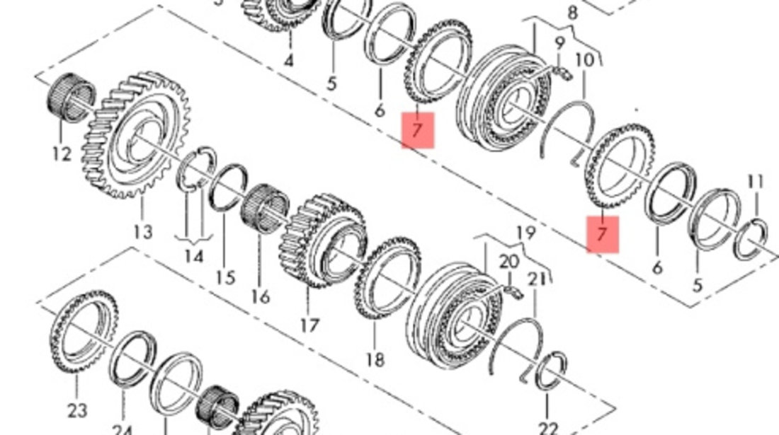 Inel sincron treapta 1 / 2 ​Volkswagen Golf 6 (AJ5) Variant 2010 2.0 TDI OEM 02M311247A