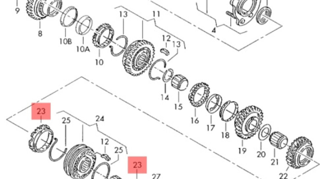 Inel sincron treapta 3 / 4 Volkswagen Caddy (2KB) Monovolum 2013 1.6 TDI OEM 02J311269E