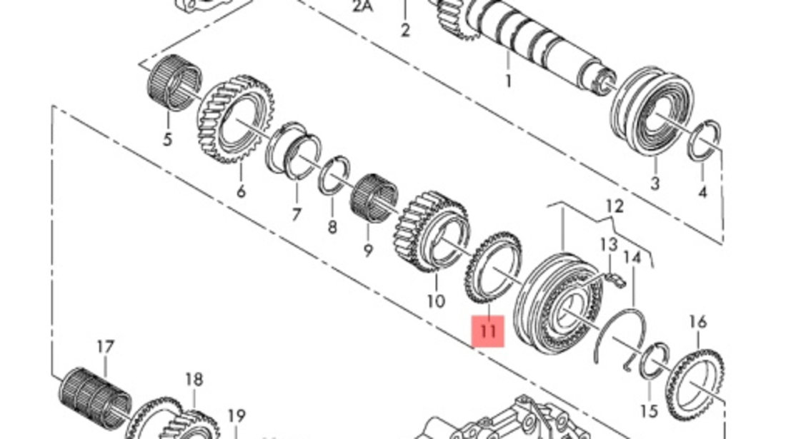 Inel sincron treapta 5 / 6Volkswagen Golf 6 (AJ5) Variant 2010 2.0 TDI OEM 02M311295E