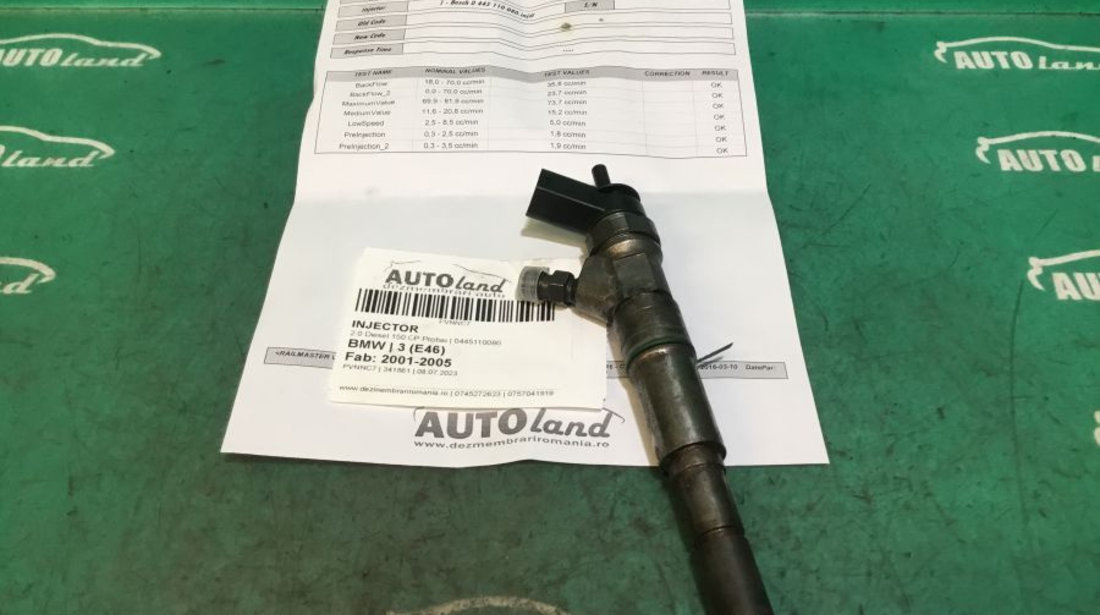 Injector 0445110080 2.0 Diesel 150 CP Probat BMW 3 E46 2001-2005