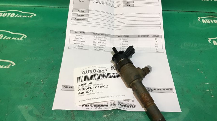 Injector 0445110135 1.4 HDI probat Citroen C3 FC 2002